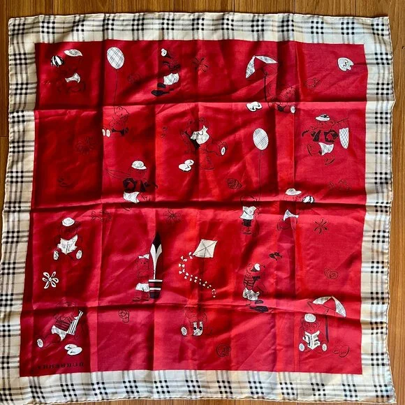 Burberry Bears and Check Silk Scarf - Picture 4 of 6